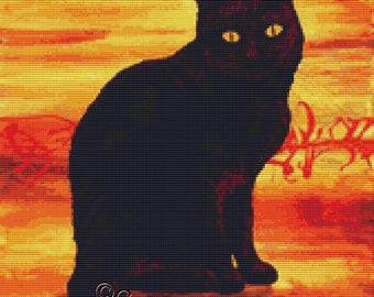 Cat Cross Stitch Kits By Robert Bretz - Superstition - Cat Needle Craft Kit