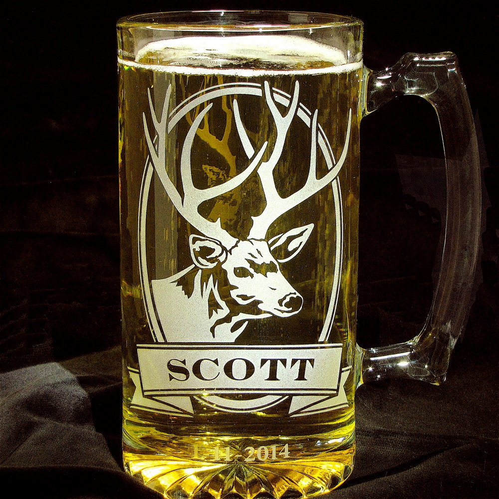 7 Mule Deer Beer Mugs Engraved Gifts for Groomsmen