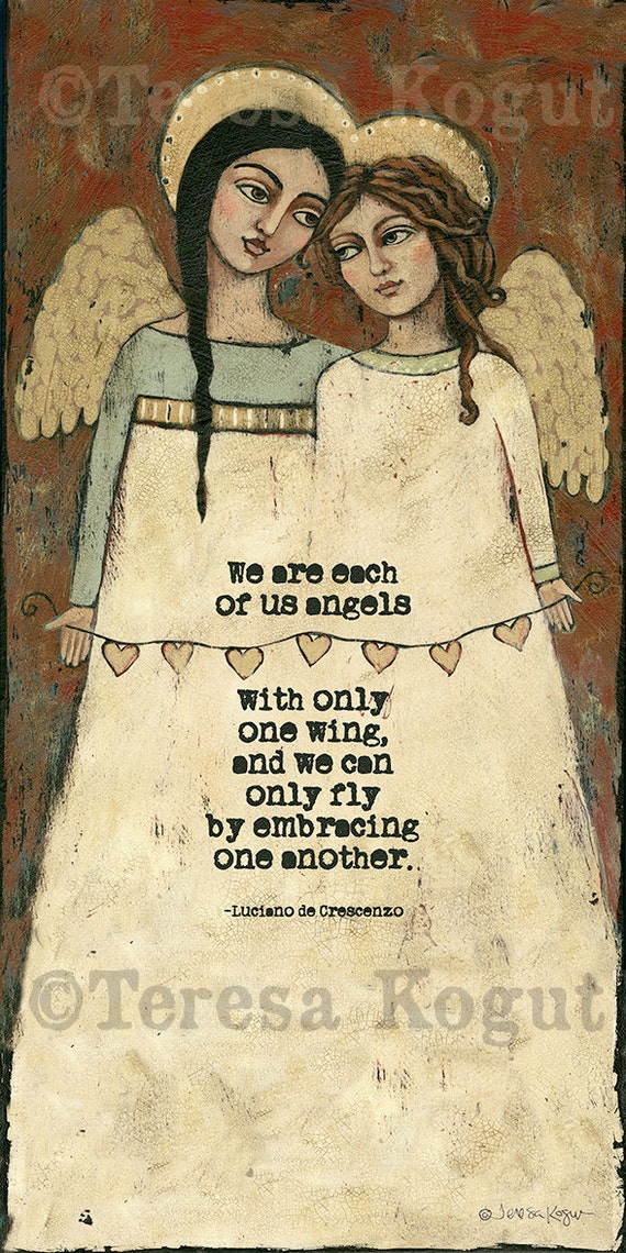 Embrace print on wood by Teresa Kogut