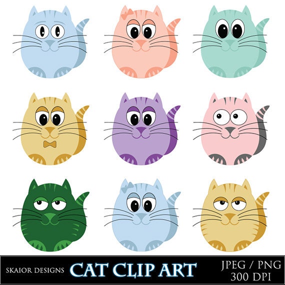 cat clip art etsy - photo #18