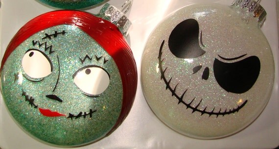 jack and sally christmas ornaments by pleasantpeasant on etsy jack and sally christmas ornaments by pleasantpeasant on etsy