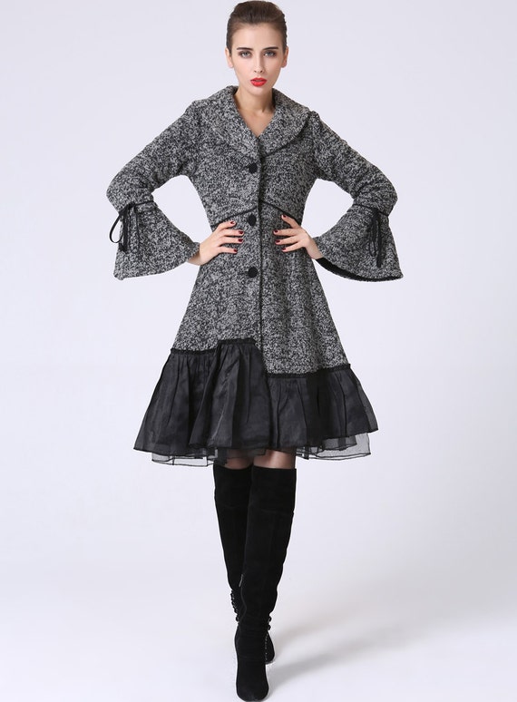 Dress coat Womens Coat Grey Coat Wool Coat Wool jacket