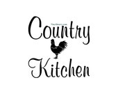 Country Kitchen Rooster - Wall Decal - Vinyl Wall Decals, Wall Decor, Kitchen Wall Decals, Kitchen Wall Quotes, Kitchen Decor, Rooster