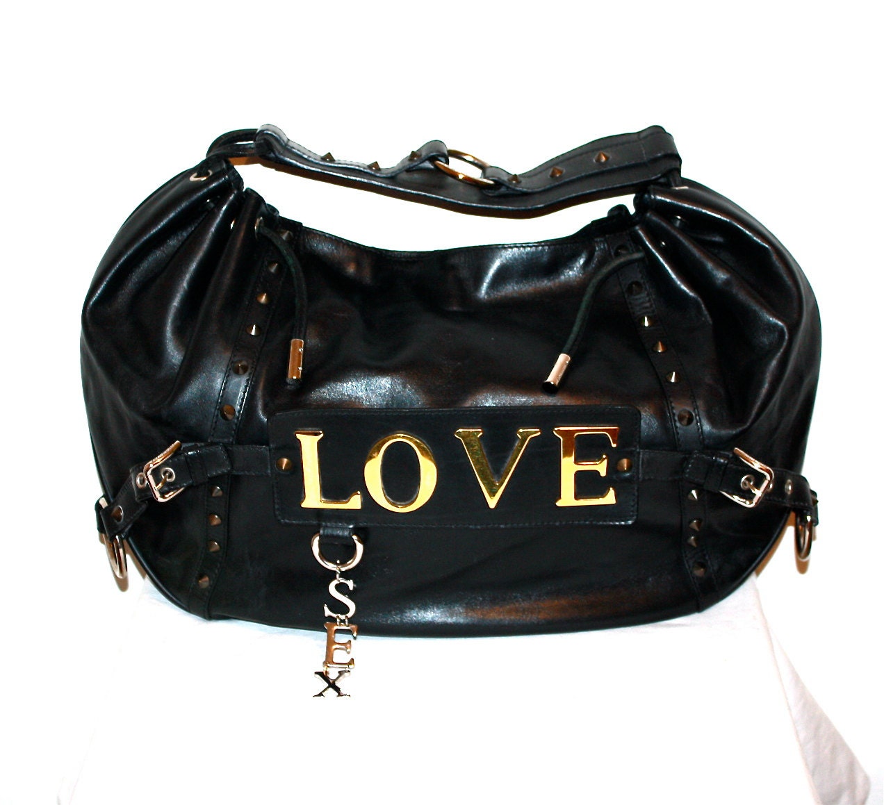 Dolce And Gabbana Vintage Handbag Love Sex Large Leather Iconic 5498