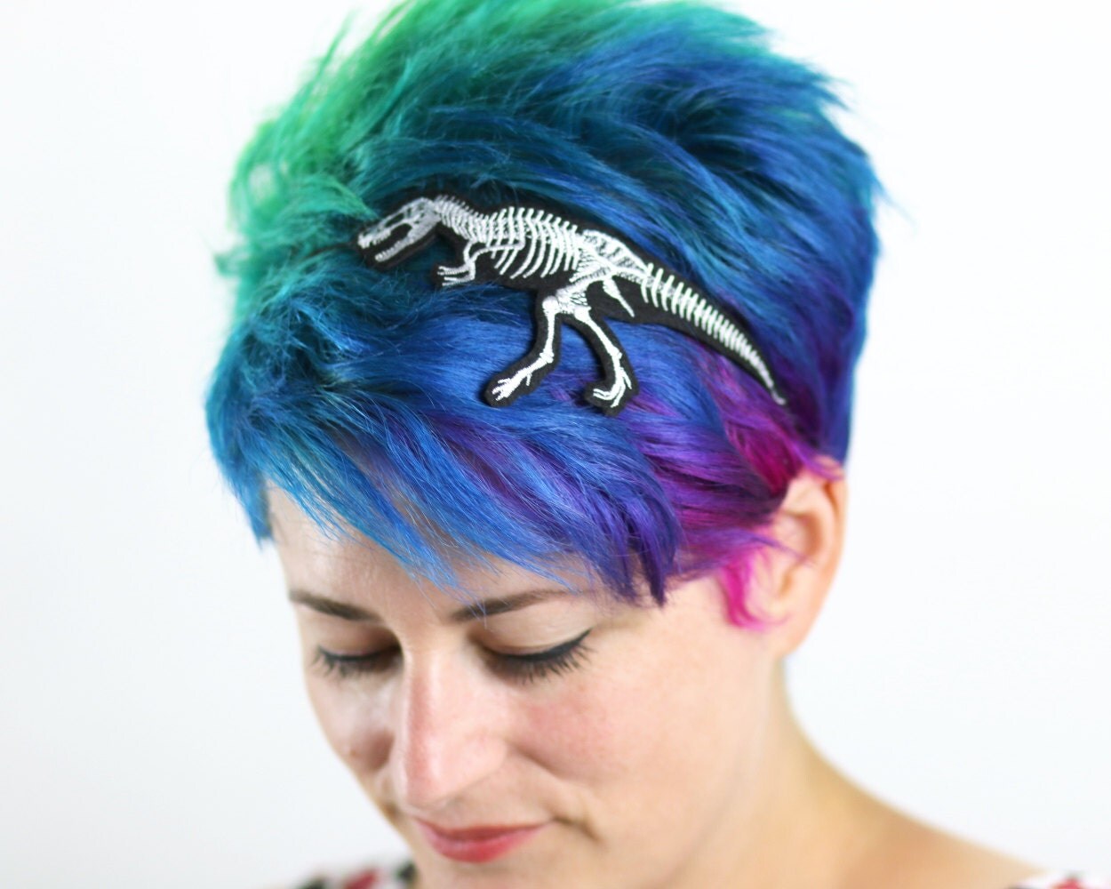 T. Rex Dinosaur Headband Choice of Colours On Black