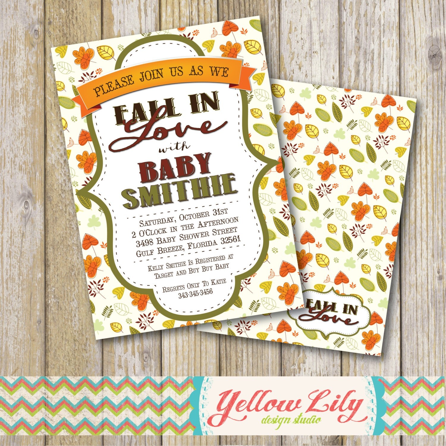 Fall In Love Baby Shower Invitation DIY Party Printable