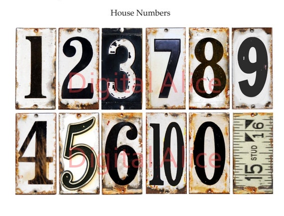 Vintage Metal Numbers 6