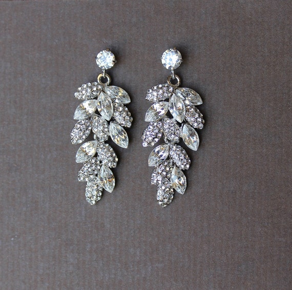 Cubic Zirconia and Crystal Bridal earrings CRYSTAL by JamJewels1