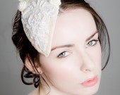Bridal Couture Cream Velvet ‘Rosa’ Fascinator