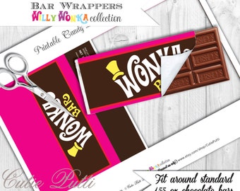 Willy Wonka Party, Candy Party - PRINTABLE CHOCOLATE Bar WRAPPERS & Golden Tickets - Cutie Putti Paperie