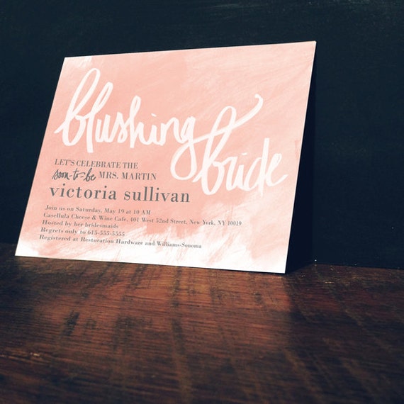 Bridal Shower Invitations Blushing Bride Pdf