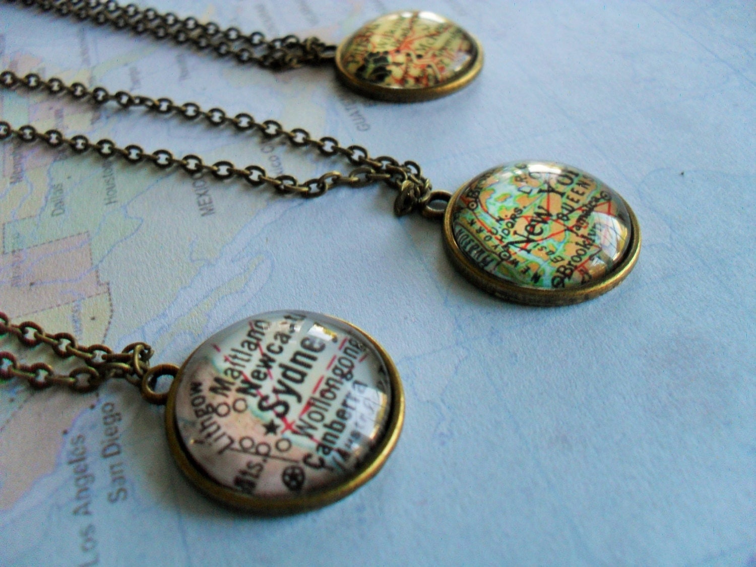 Custom MAP Necklace / Map Pendant / You Pick The Location