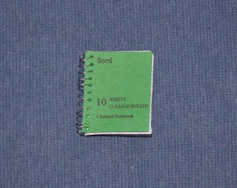 Dollhouse Miniature Spiral Notebook - with Lined Pages - Really Opens - Green