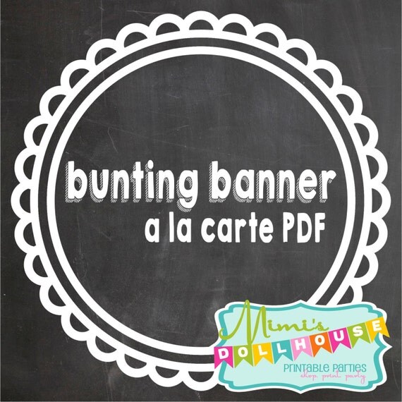 A la Carte Bunting Banner from any Mimi's Dollhouse Design PDF/JPEG Il_570xn