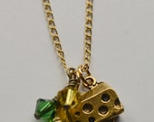 Cheesehead necklace - Packer necklace - Green Bay Packer necklace - Gold plated