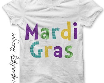 Iron on Mardi Gras Shirt PDF - Fat Tuesday Iron on Transfer / Toddler Mardi Gras Outfit / Baby Mardi Gras Clothes / Boys Holiday Shirt IT370