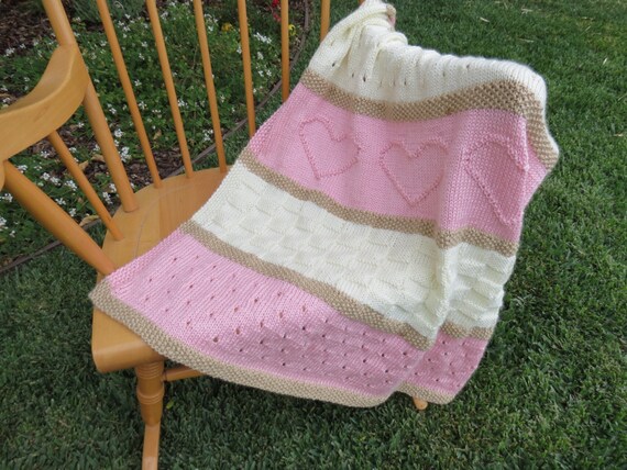 Baby Blanket Pattern, Knit Baby Blanket Pattern, Heart ...