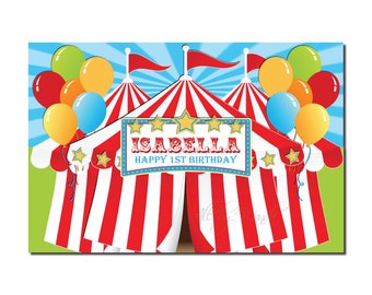 Carnival/Circus Backdrop Banner Printable-Birthday Table Backdrop Banner-Photo Decoration-DIGITAL DOWNLOAD