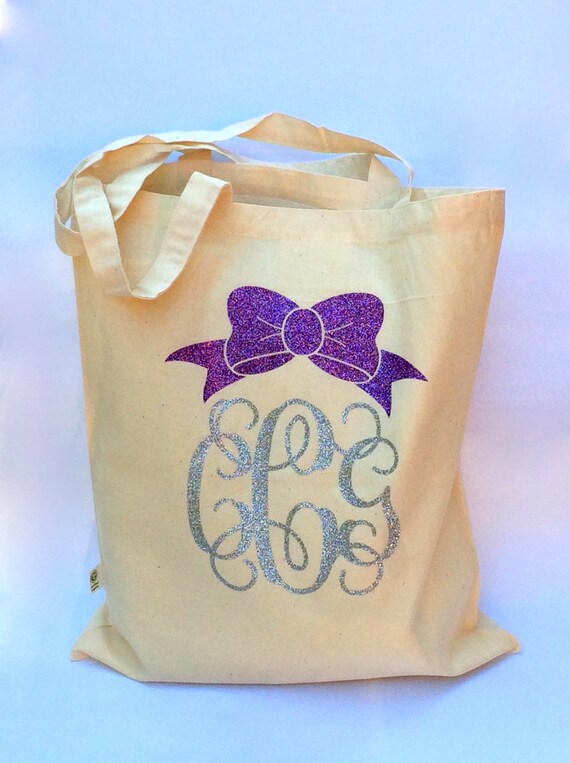 Monogrammed Tote Bag, Monogrammed Gifts, Reusable Personalized Grocery ...