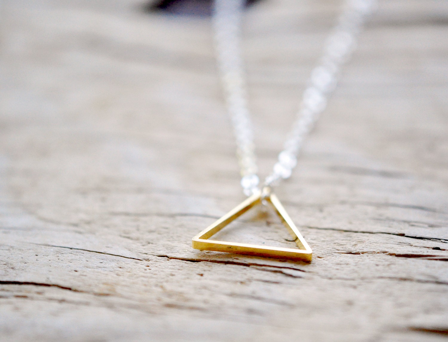 Triangle Necklace Geometric Triangle Shape Jewelry Brass