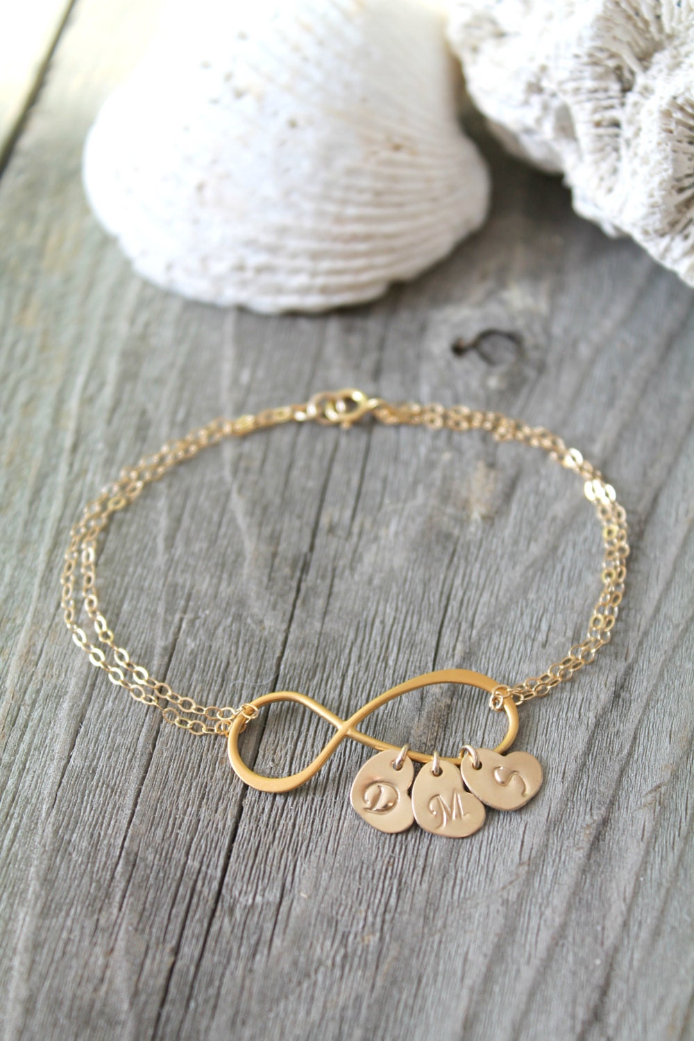 Personalized Mother Mom 14k gold filled Infinity bracelet