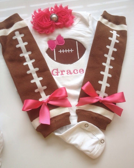 Baby Girl Football Outfit personalized baby girl by AboutASprout