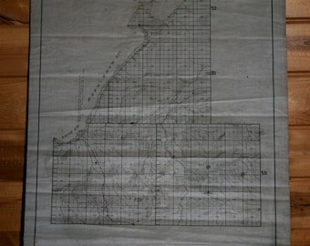 Map of L'anse Township, Baraga County, Michigan, Early 1900s, Hand Drawn Original