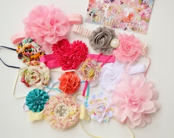 GRAB BAG Baby Headband set of 10, Baby Girl Bows and Headbands, Surprise Baby Headbands, New Baby Gift, Newborn Headband Bows Baby Head Band