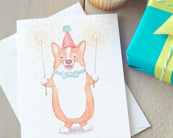 Corgi Birthday Sparklers Card