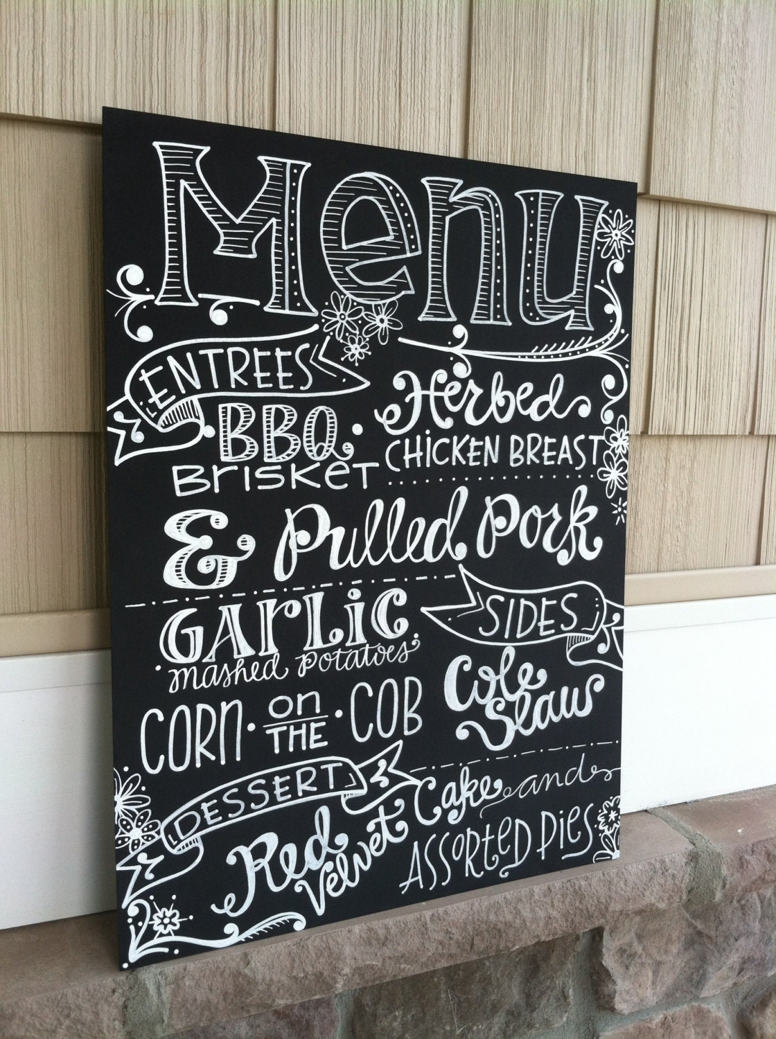 Handwritten 16x20 Chalkboard Wedding MENU Sign by maryandjack