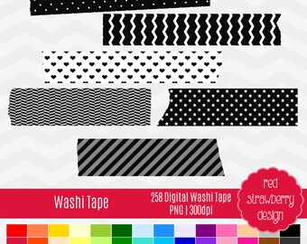 75% OFF Sale - Washi Tape - 258 Digital Clip Art - Instant Download - PNG (CA140)