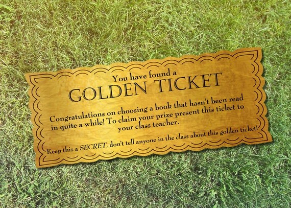 golden ticket class reward for teachers printable instant