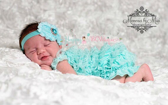 Baby girls' clothing, 2pcs Light Aqua Lace Petti Romper set, newborn romper, Aqua romper, baby girls outfit, Birthday outfit, photo from etsy Baby girls' clothing, 2pcs Light Aqua Lace Petti Romper set, newborn romper, Aqua romper, baby girls outfit, Birthday outfit,