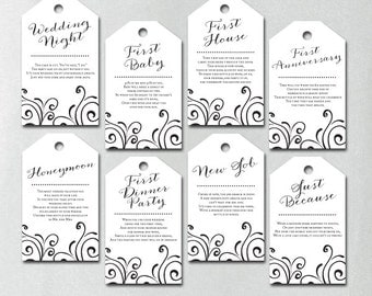 Year of Firsts Wine Tag Set for Bridal Shower Wine Basket Year of Firsts Wine Tag Set for Bridal Shower Wine Basket