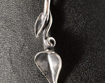 Calla lily, pendant, sterling silver or bronze