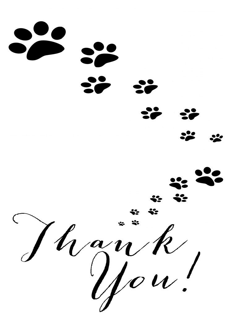 DOG PRINT Thank You Cards wedding party by AmazingPrintsandMore