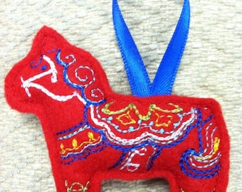 Swedish Dala Horse Ornament