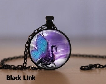 Blue Wing Dragon Necklace Dragon Pendant Necklace or Dragon Keyring Dragon Jewelry Dragon Pendant Dragon Necklace