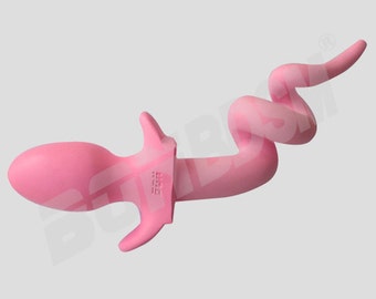 Pink Pig Tail B**t Plug , Pigtail A**l Plug, Premium Silicone B**t Plug