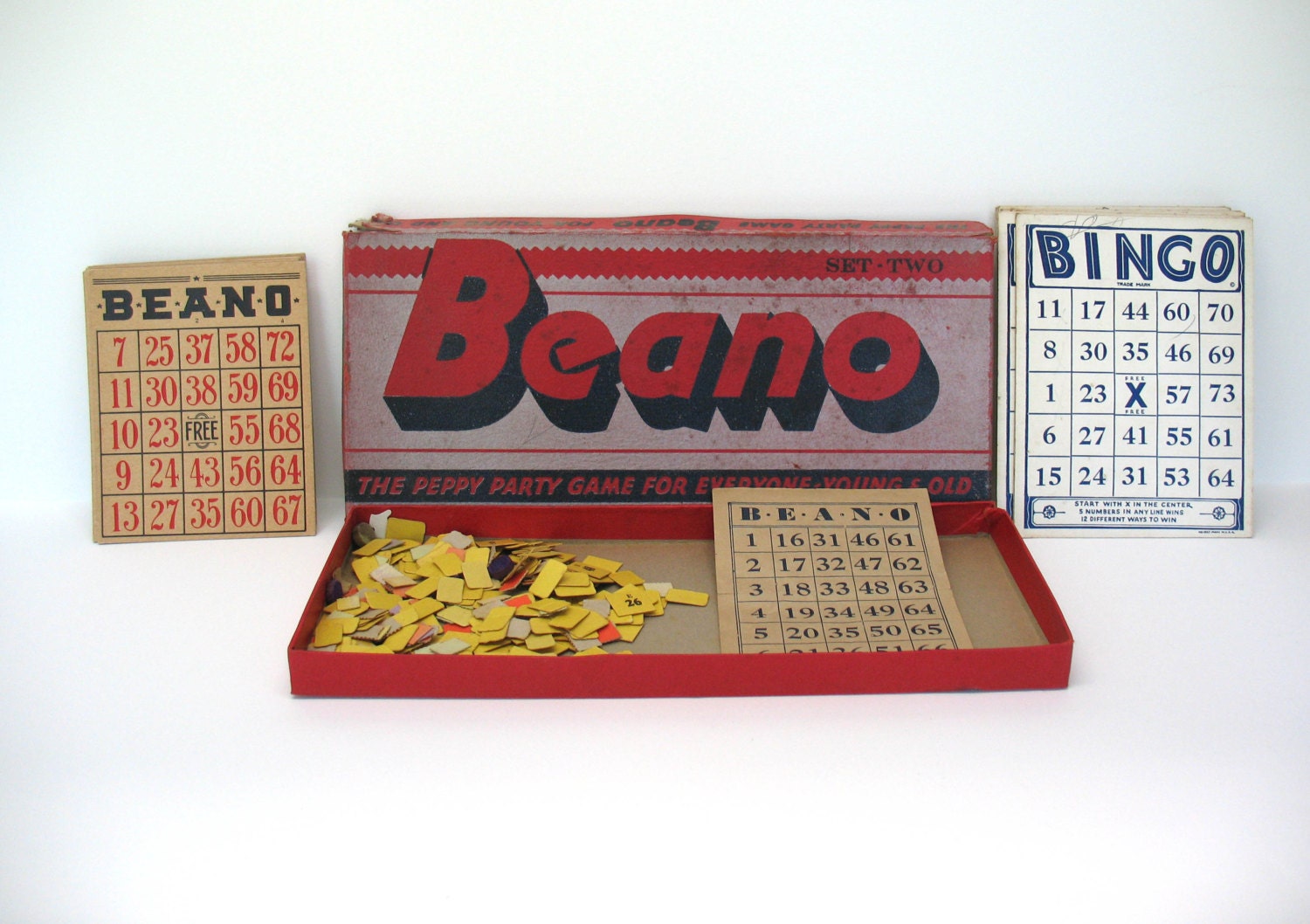 Board Game Bingo Beano Toy 43171930s Early by FindingMaineVintage