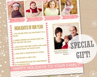 INSTANT DOWNLOAD Year In Review Photoshop Template - S1