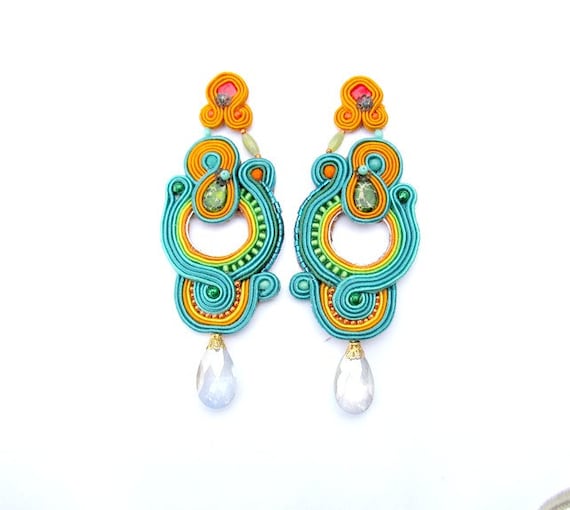 Unique Long Clip On Earrings Long Clip by GiSoutacheJewelry