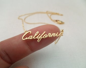 California necklace....Gold, Silver, Rose Gold California necklace