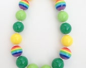 Pot of Gold, Girls St. Patrick's Day Chunky necklace, St. Patrick's Day necklace, Shamrock necklace Il_170x135