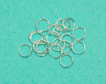 6mm sterling silver jump ring - 50pcs or more - 21 gauge (0.7mm) - 925 smooth unsoldered open jumpring - split ring - connector loop