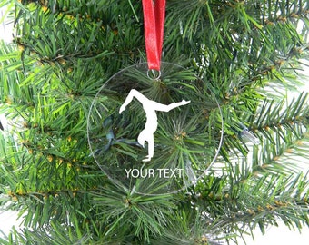 Personalized Custom Gymnastics Clear Acrylic Christmas Tree Ornament