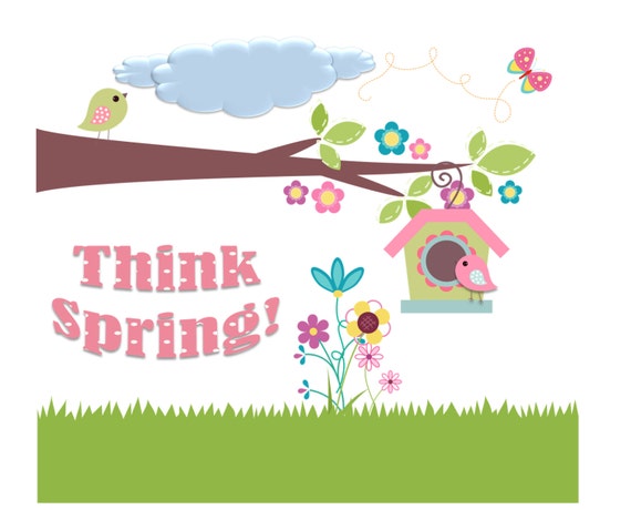 Spring Email Peekers - Clipart Printables Digital Art