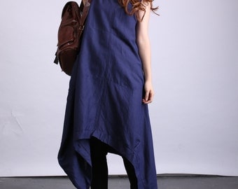 Summer plus size clothing pullover long linen dress loose fitting maxi dress(80524)