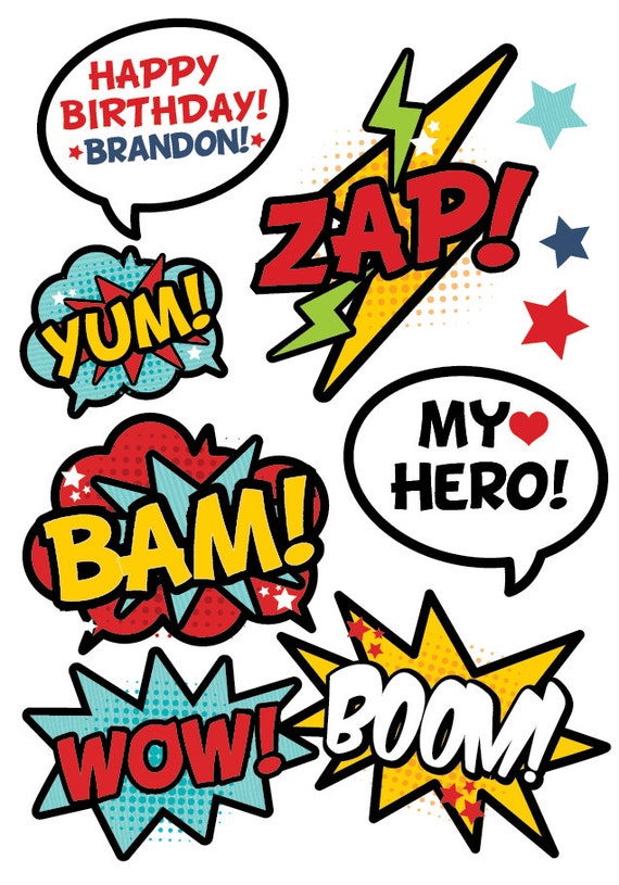 SUPERHERO PARTY Cutouts-Photo Props Party Decor Custom