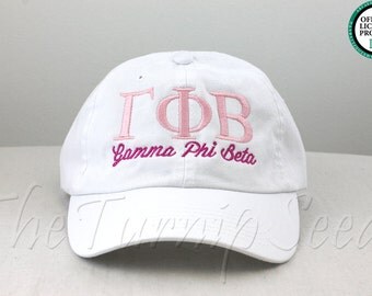 Gamma Phi Beta Sorority Baseball Cap - Custom Color Hat and Embroidery.